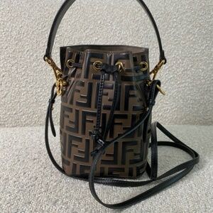 Authentic Fendi Mon Tresor Brown Leather mini-bag